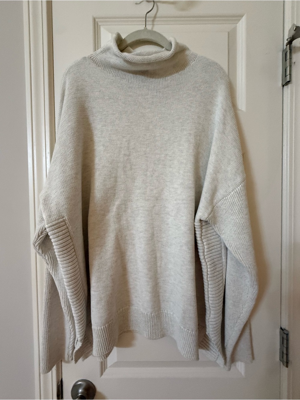 Tahari Cream Cowl Neck Pullover Sweater Dropped Shoulder Soft Knit Plus Size 3X